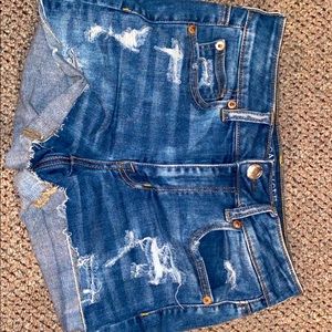 American eagle super stretch high waisted jean shorts